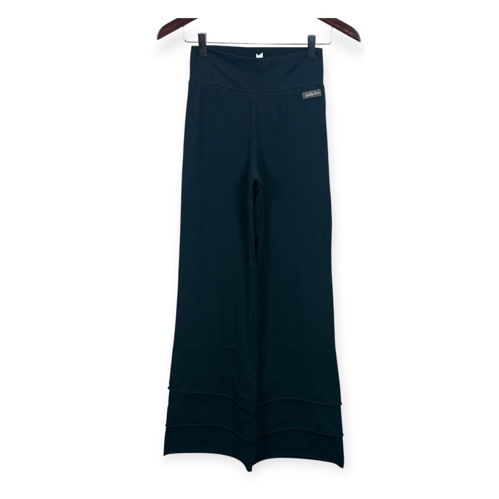 Matilda Jane Finn Women's Black Pull-On Flared Stretch Knit Pants Logo Small